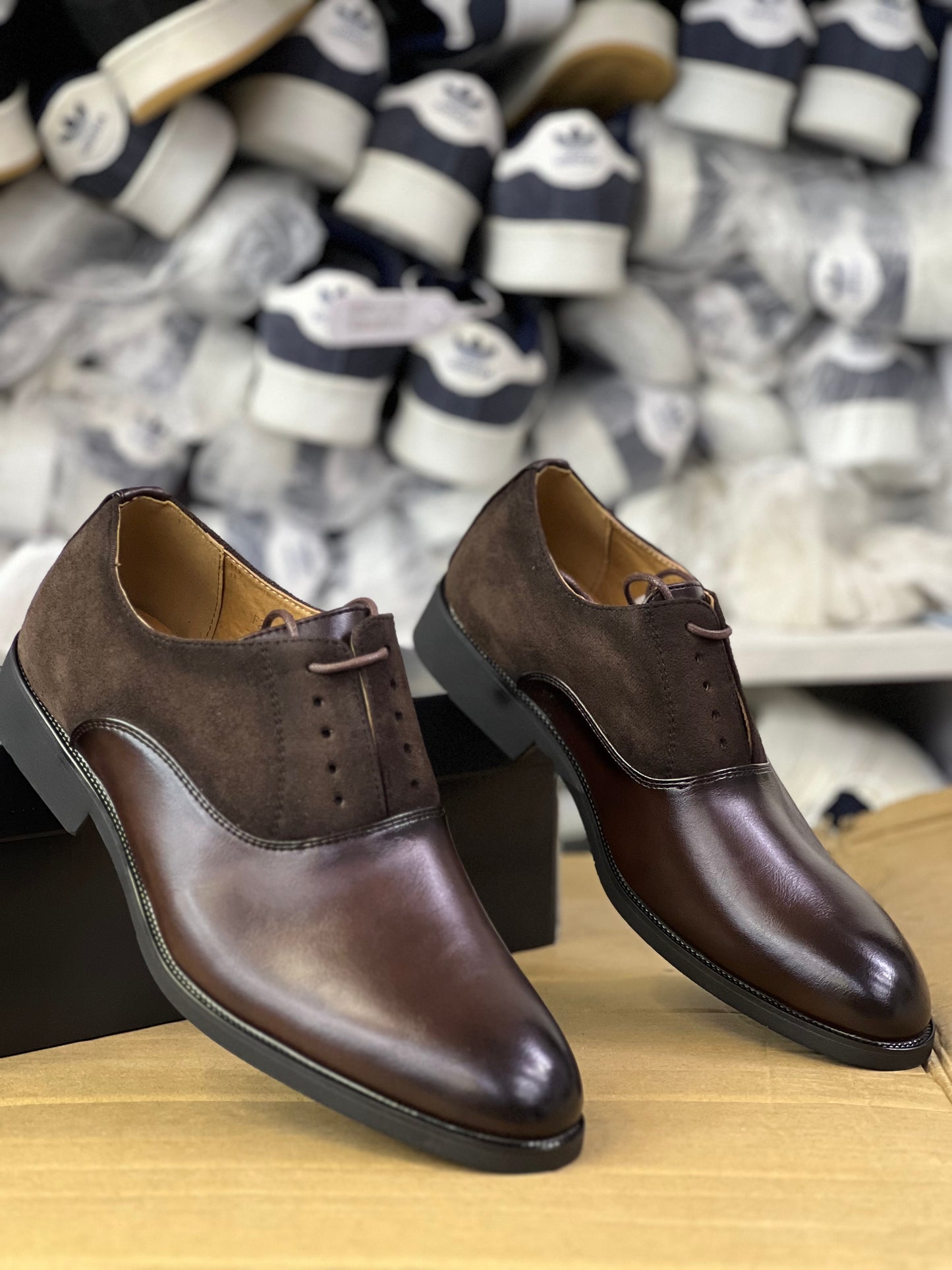 Men’s Leather Shoes - Dark Brown