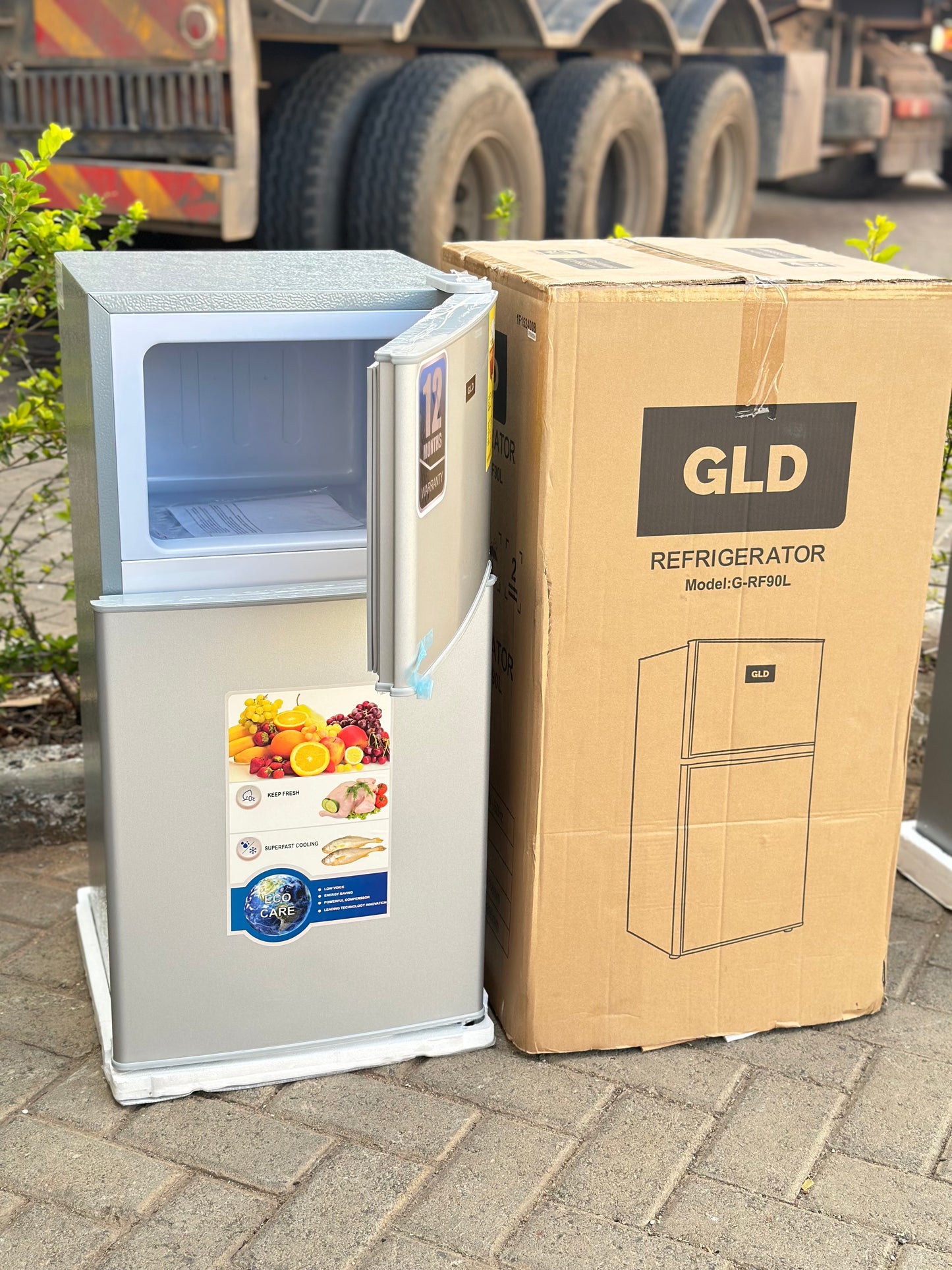 GLD 90L Double Door Fridge