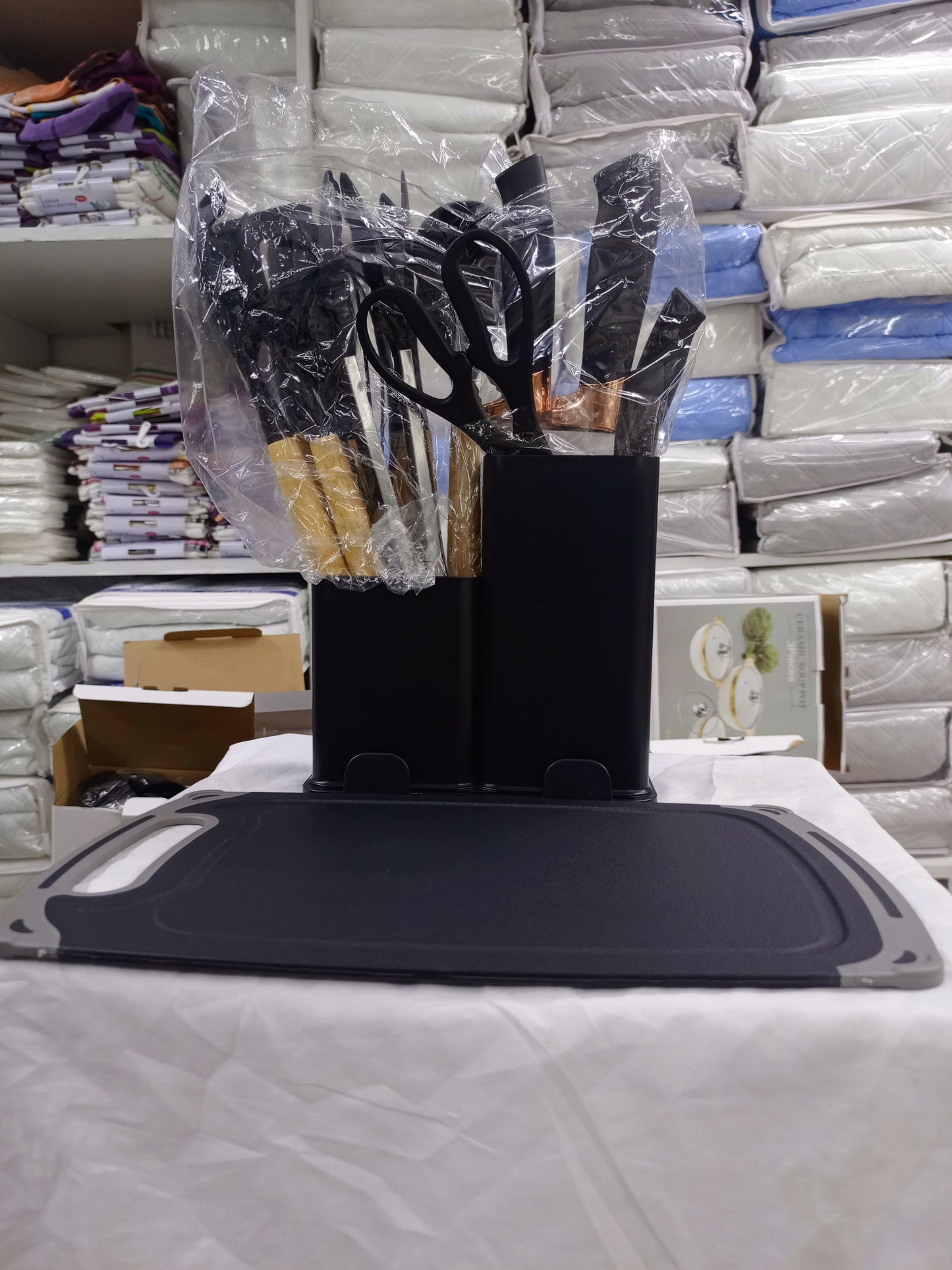 Silicone Kitchen Utensil Set with Wood Handles & Cutting Board