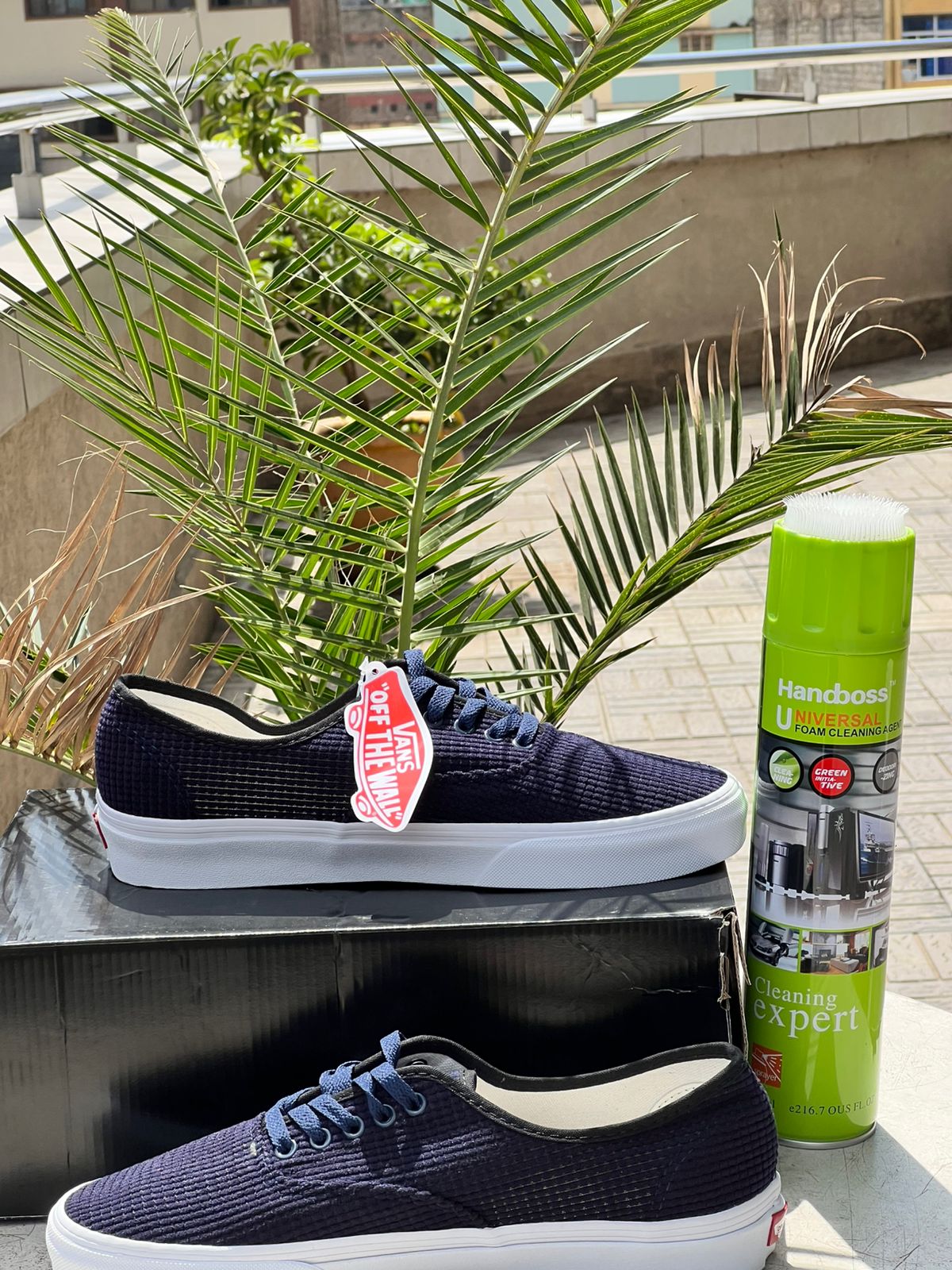 Vans Navy Corduroy Low-Top Sneakers