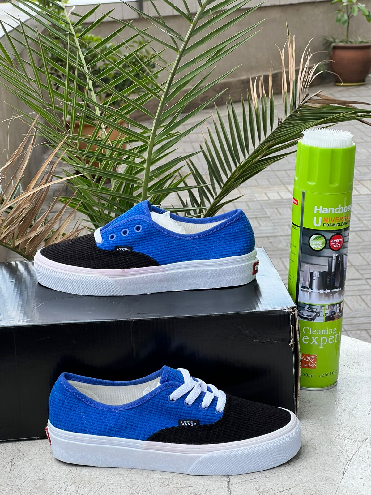 Vans Two-Tone Royal Blue & Black Coudroy Sneakers