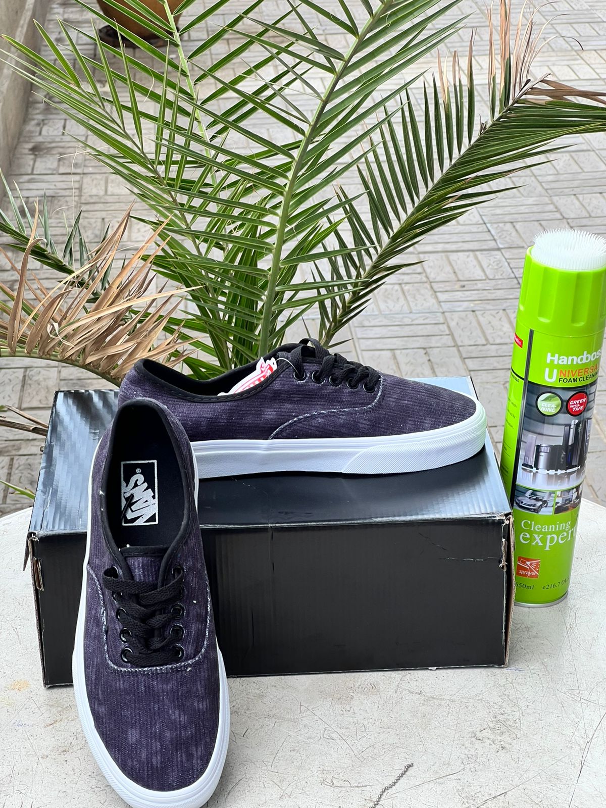 Vans Washed Black Ribbed Canvas Sneakers