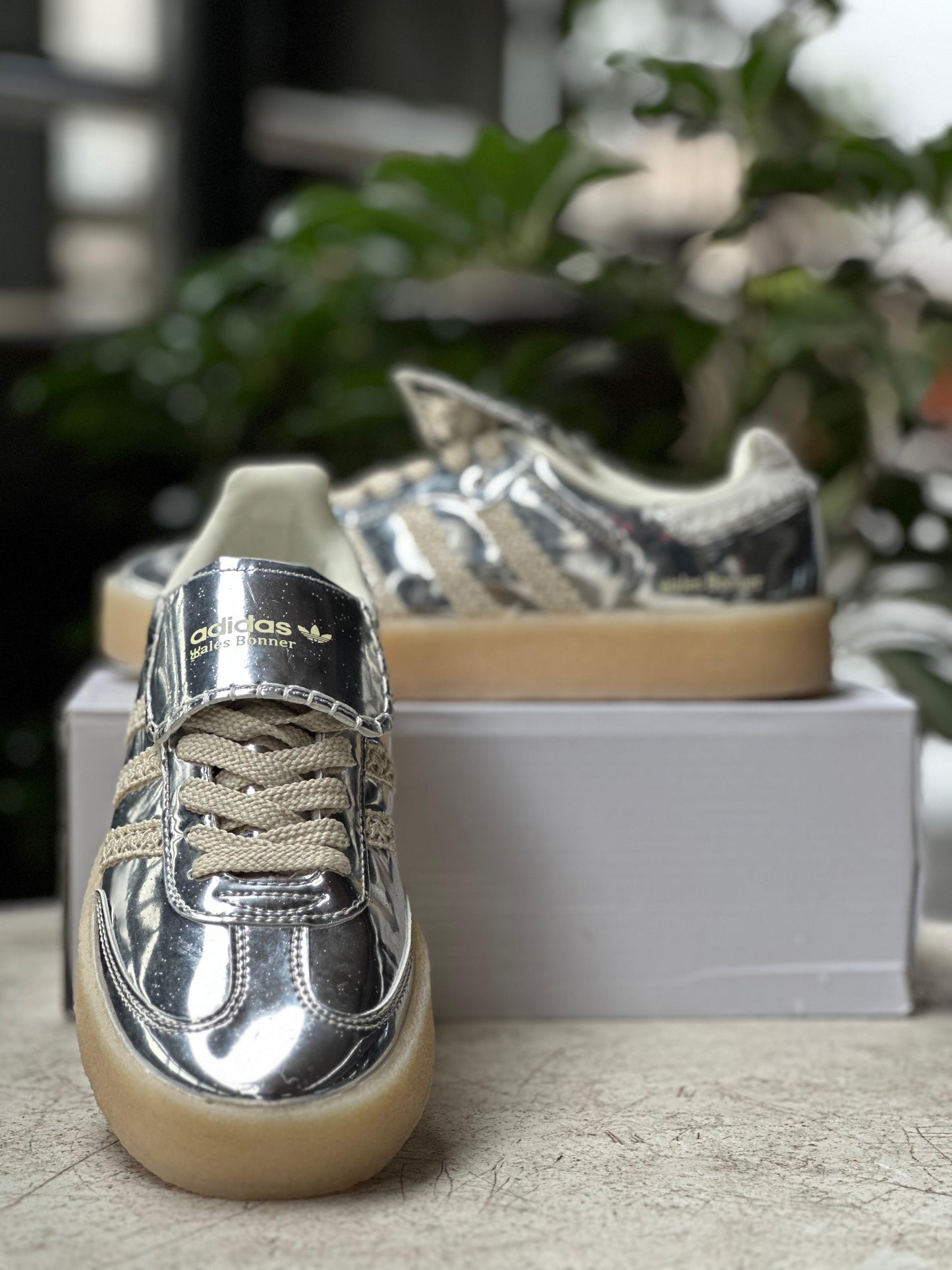 Adidas x Wales Bonner Samba Metallic Silver Sneakers