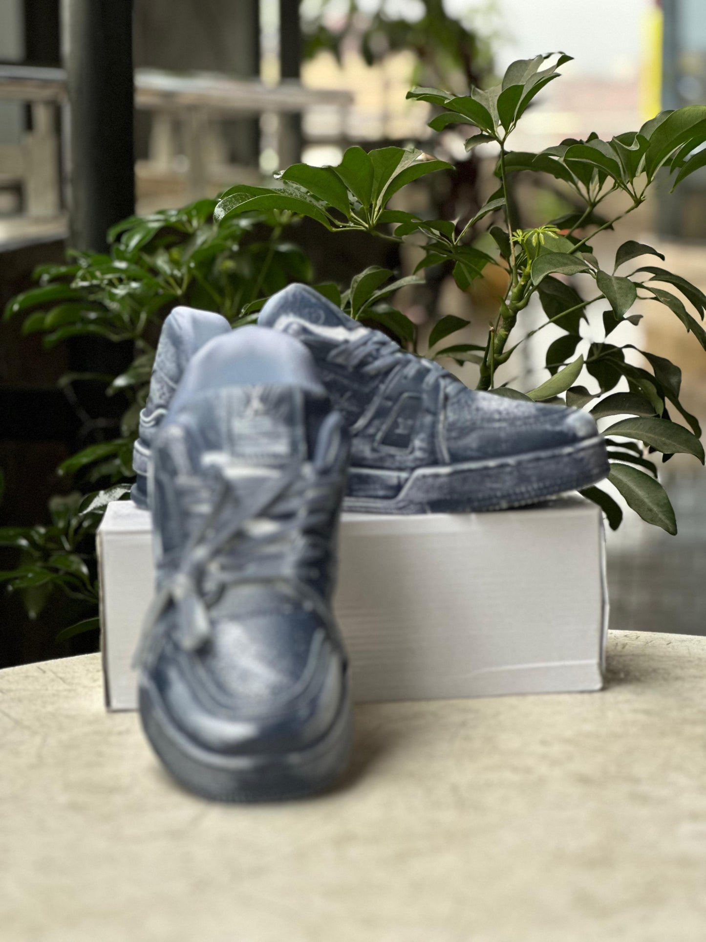 Urban Distressed Louis Vuitton Low-Top Sneakers