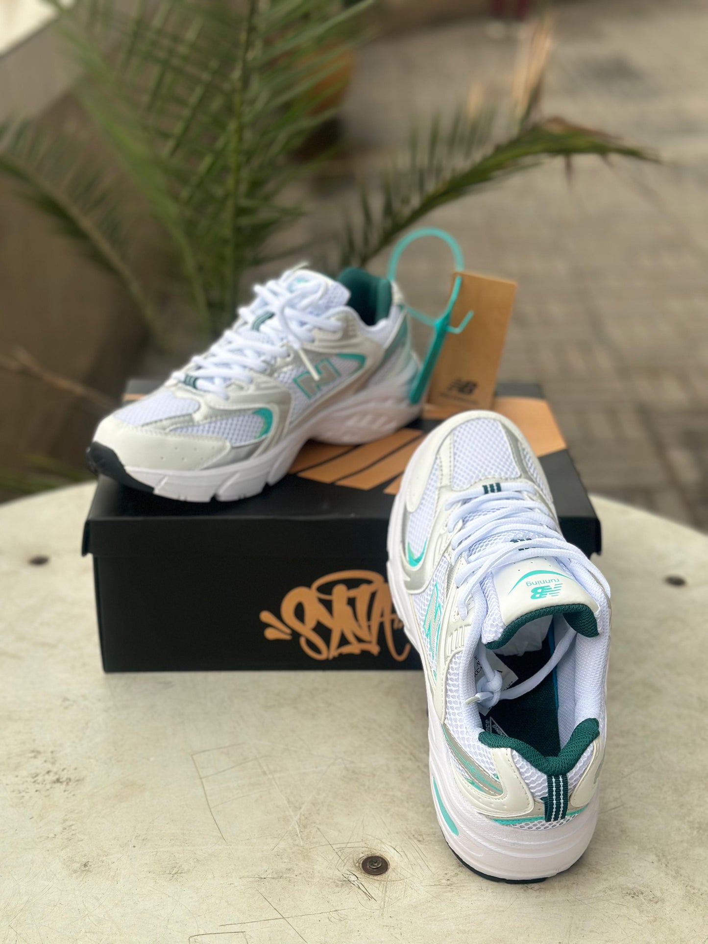 New Balance 530 “White / Silver / Teal Running Sneakers
