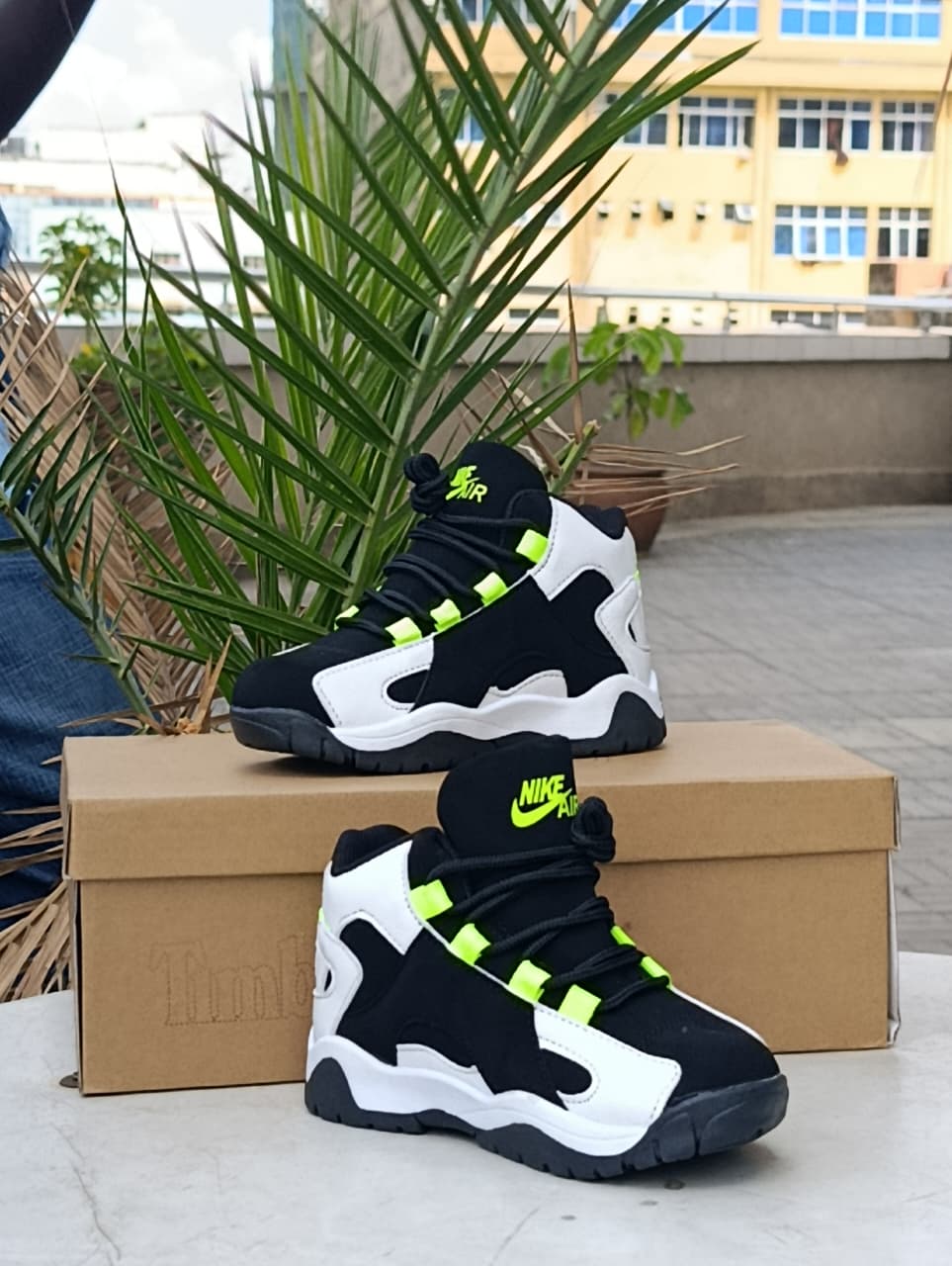 Kids Nike Air '96 Retro-White, Green, Black Sneakers
