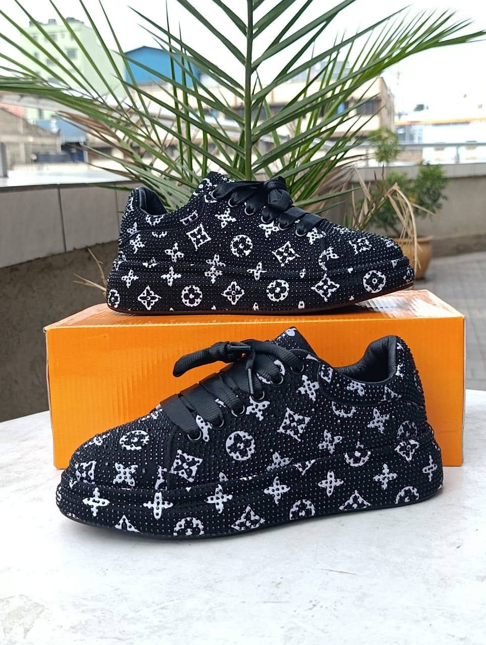 Louis Vuitton Monogram Rhinestone Sneakers