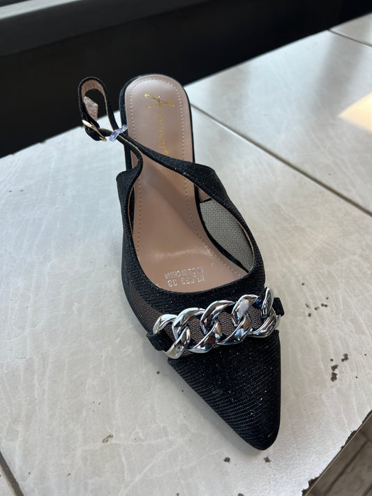 Chainlink ladies heels - Black