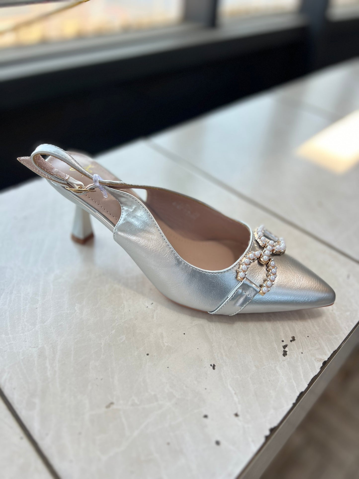 Double D ladies heels - Silver