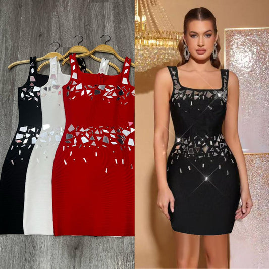 598 Sleeveless Bandage Mini Dress