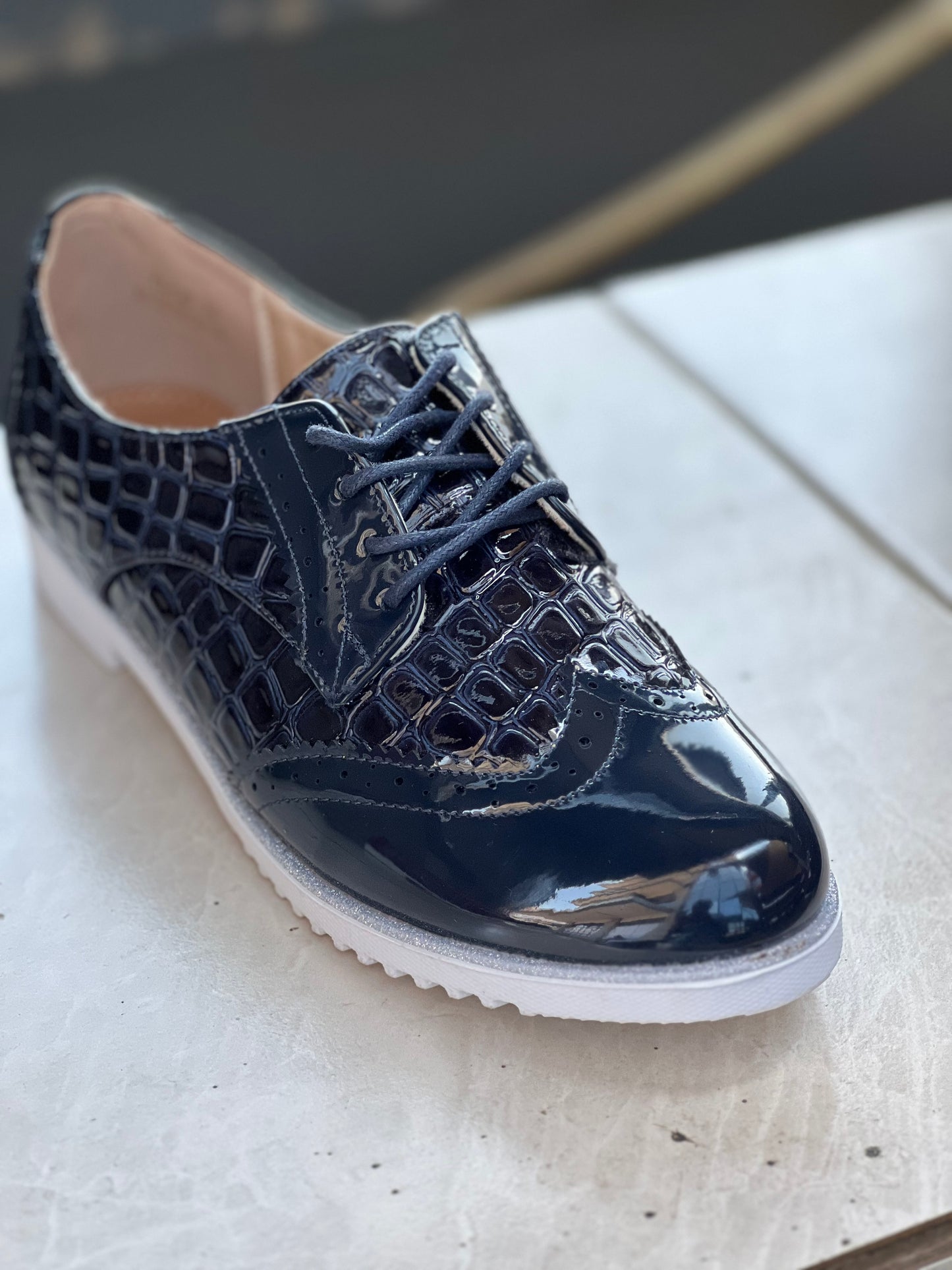 Brogues ladies shoes - Blue