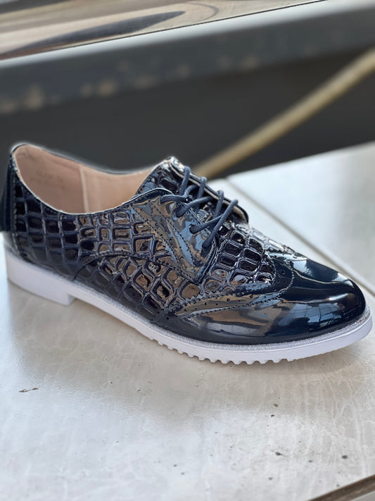 Brogues ladies shoes - Blue