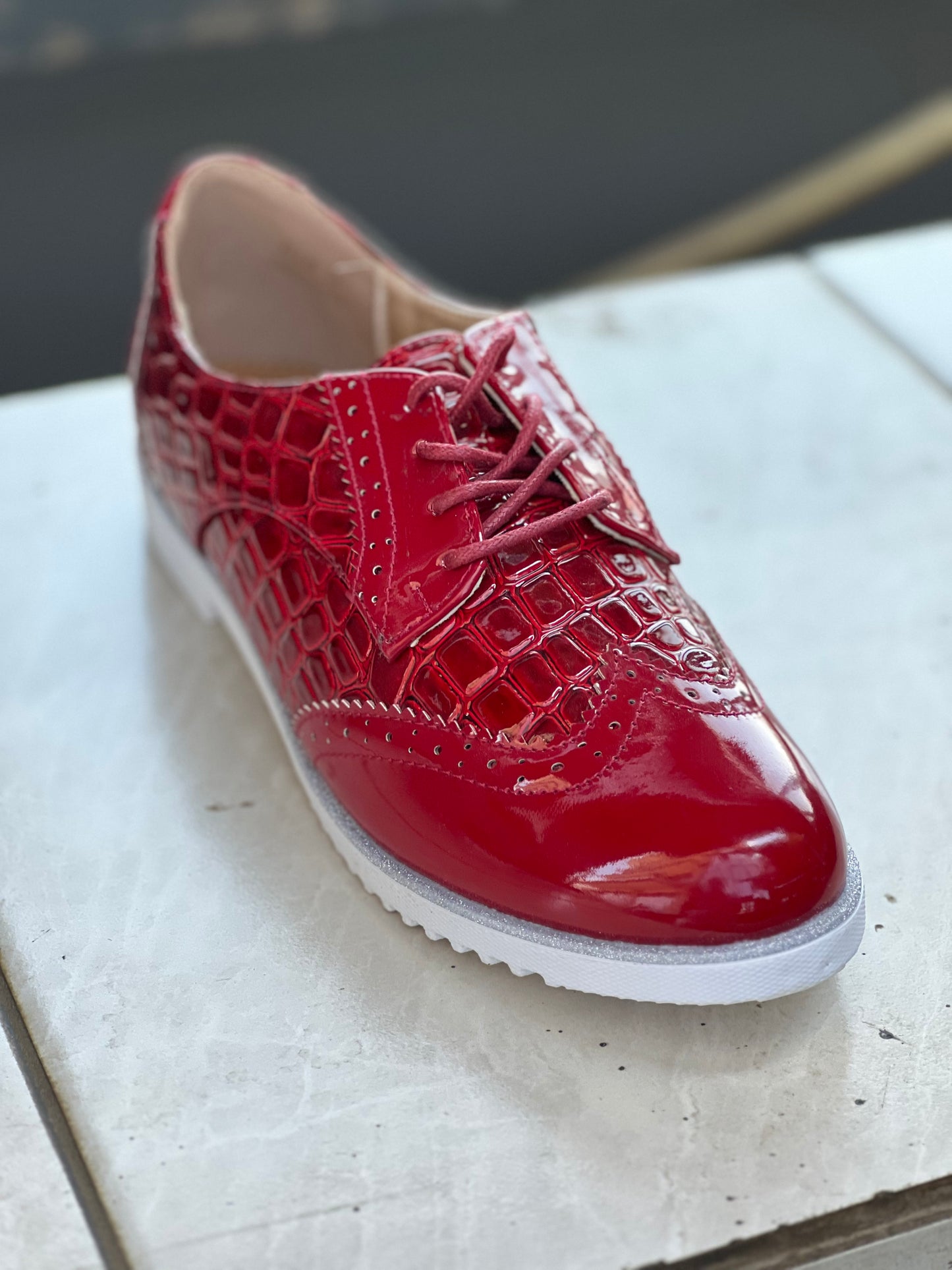 Brogues ladies shoes - Red