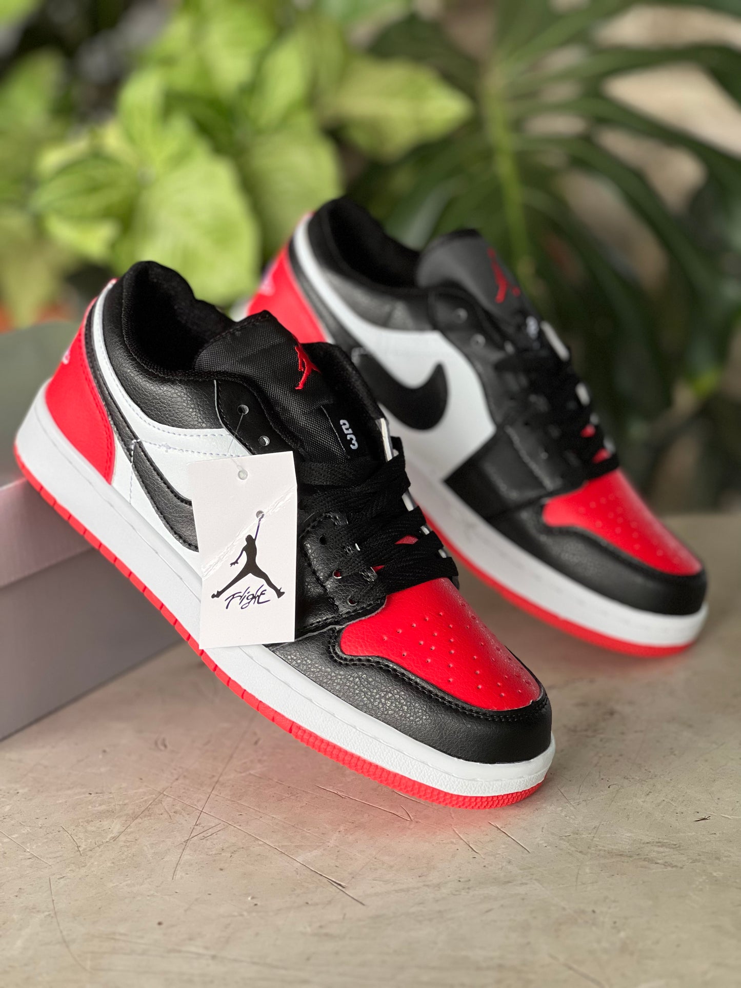 J1 low dunk sneakers - Bred toe