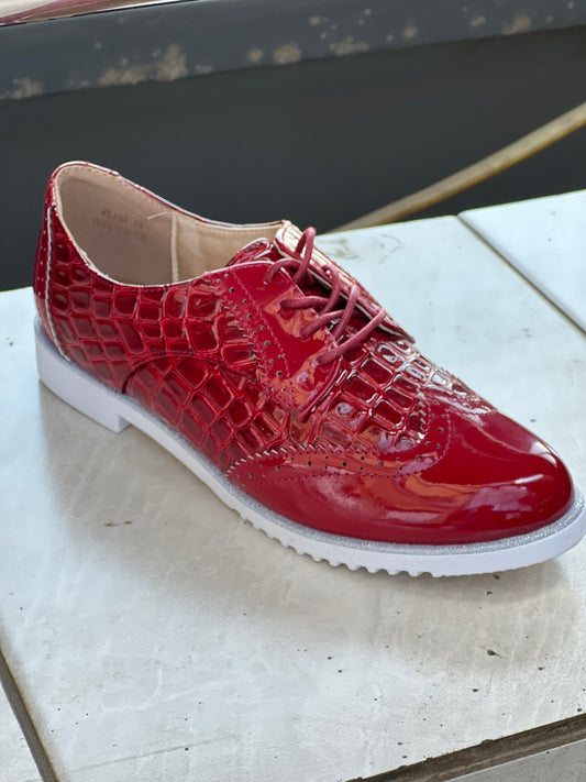 Brogues ladies shoes - Red