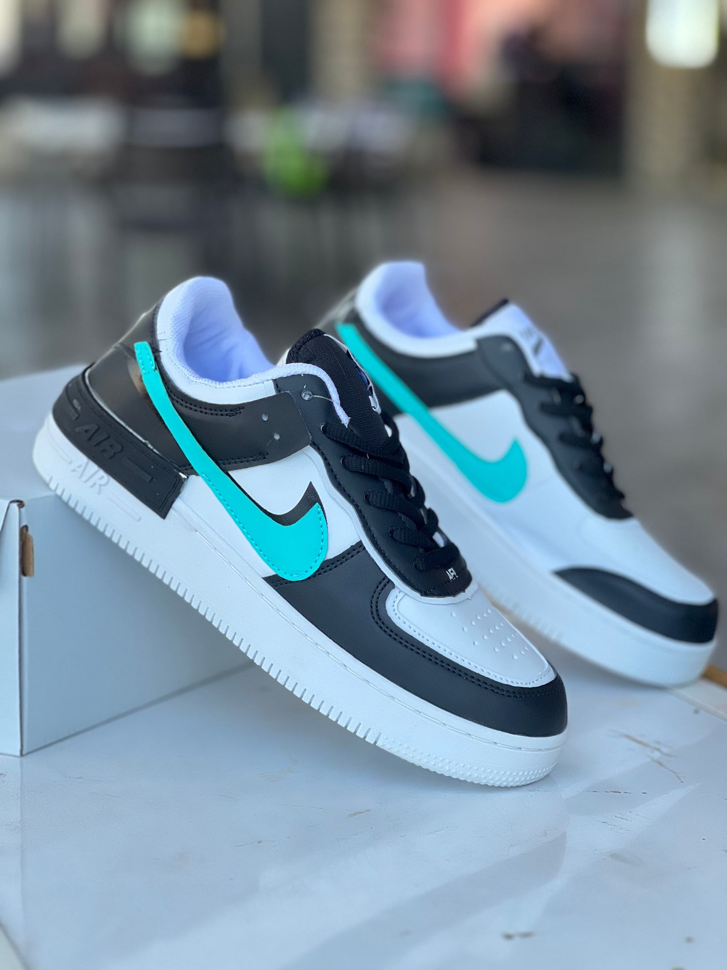 Nike Double Swoosh Sneakers - Black/Tiffany Swoosh