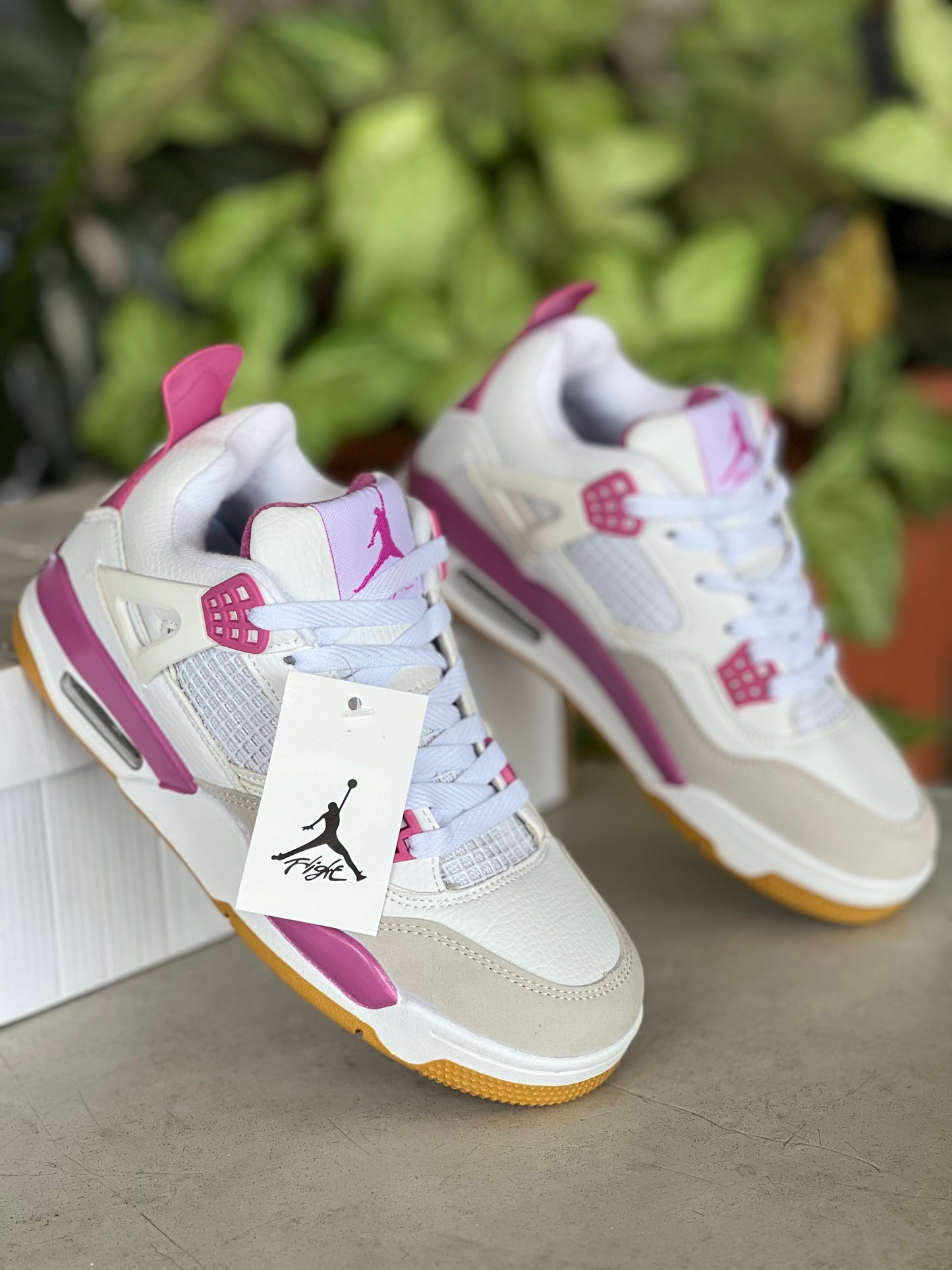 Air Jordan 4 Sneakers - White/Grey-Purple