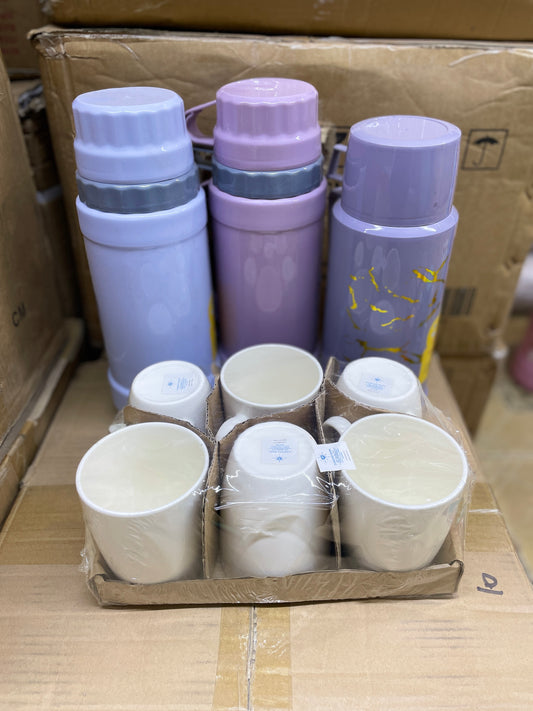 Thermos + 6 Cups Combo - Purple