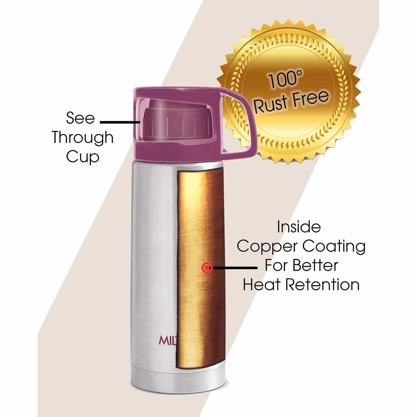 Milton Glassy Thermosteel Flask 750ml