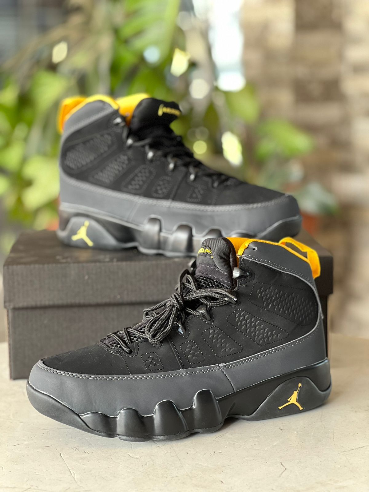 Jordan 9 - Charcoal Anniversary Yellow