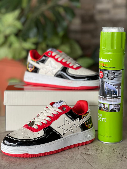 Bape Star Sneakers - Cream Red