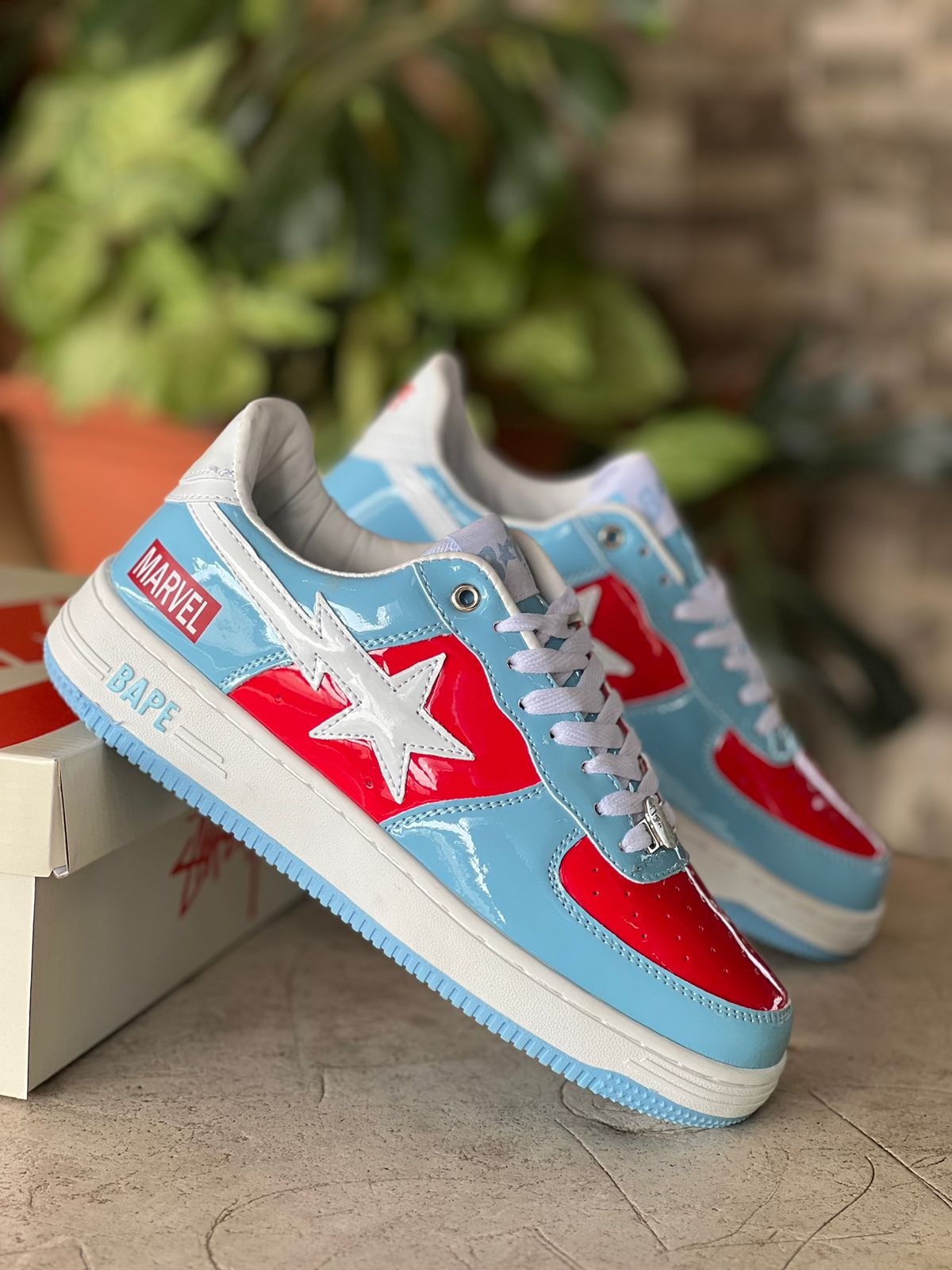 Bape Star Sneakers - Blue Red