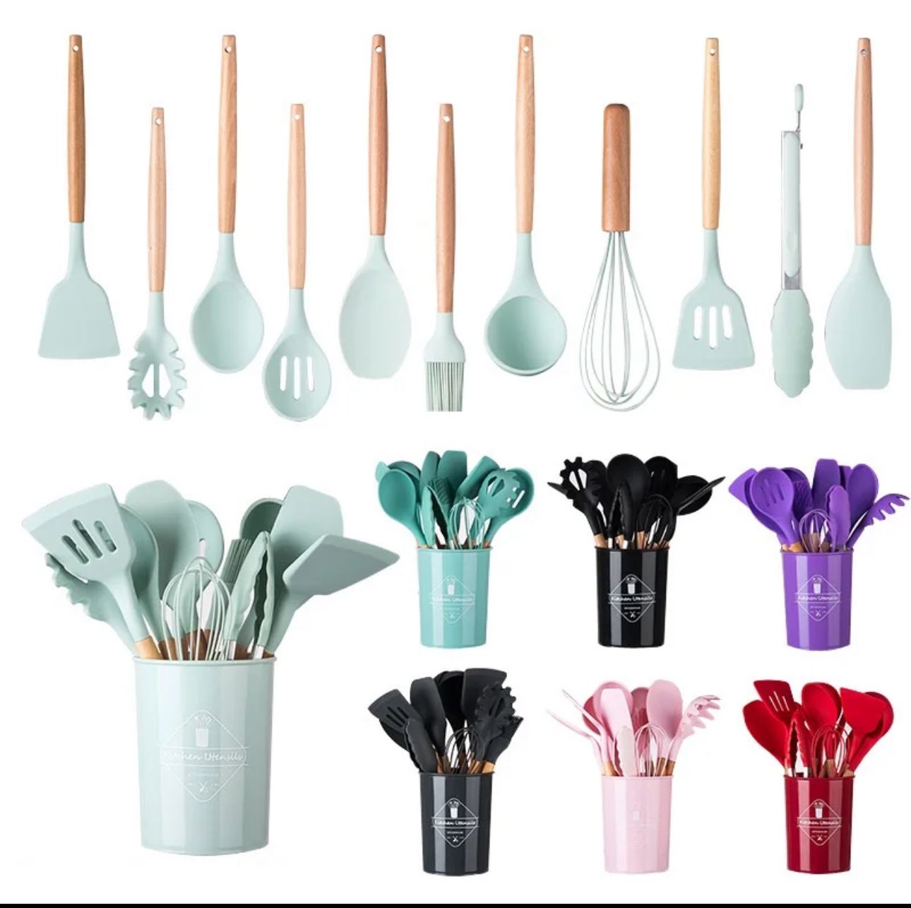 Silicone Spoonset - Round Storage