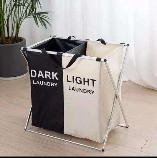 Foldable laundry basket organiser