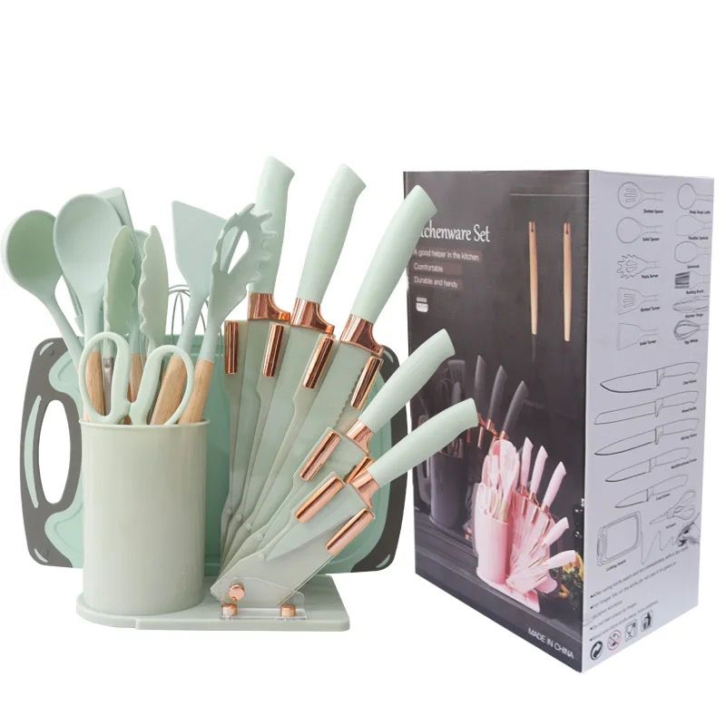 Silicone Spoonset + Knife Set + Chopping Board