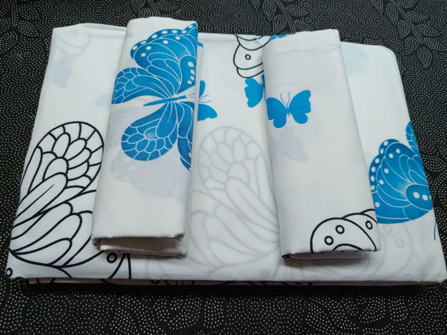 Bed Sheets + Pillow Case Set #002 (Printed) - Whites