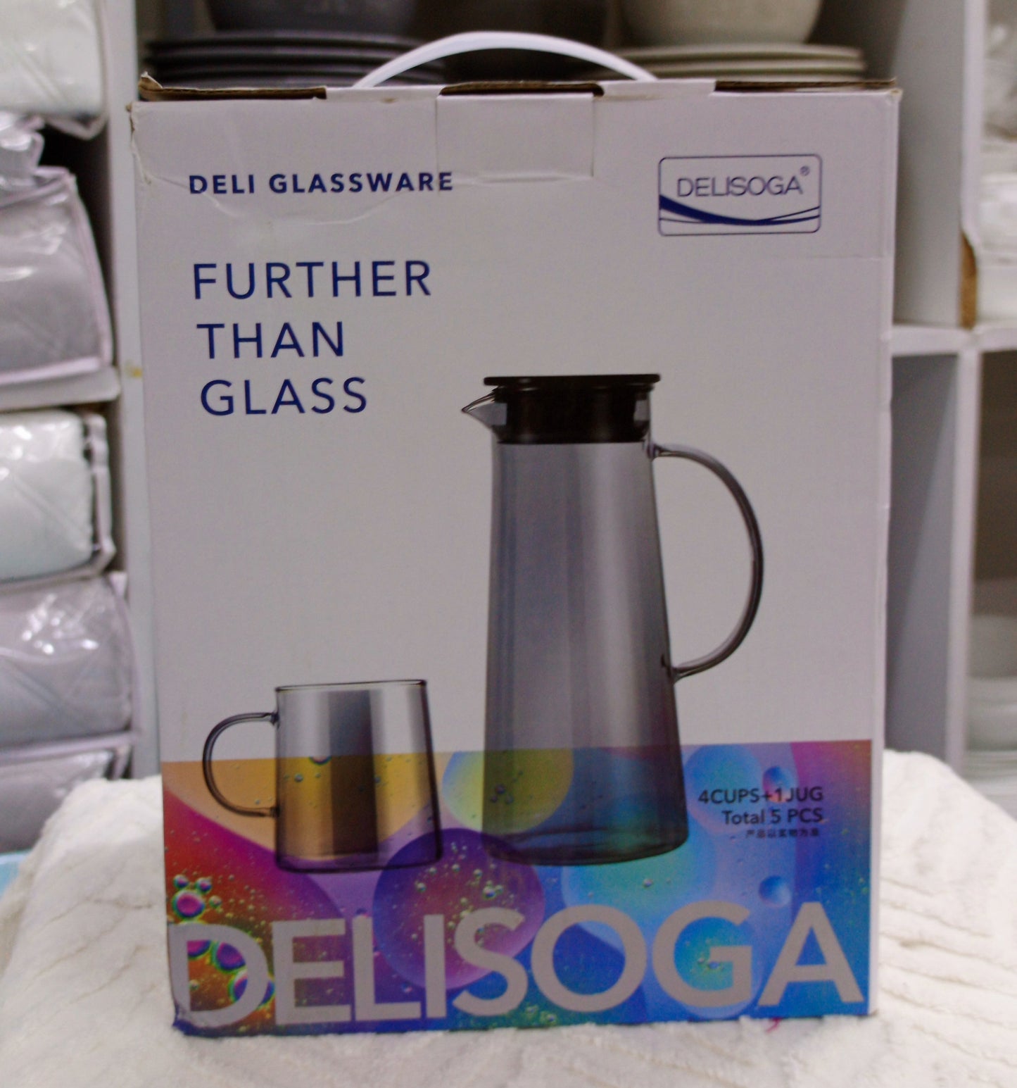 5-Piece Glassware Set (4 Cups + 1 Jug)
