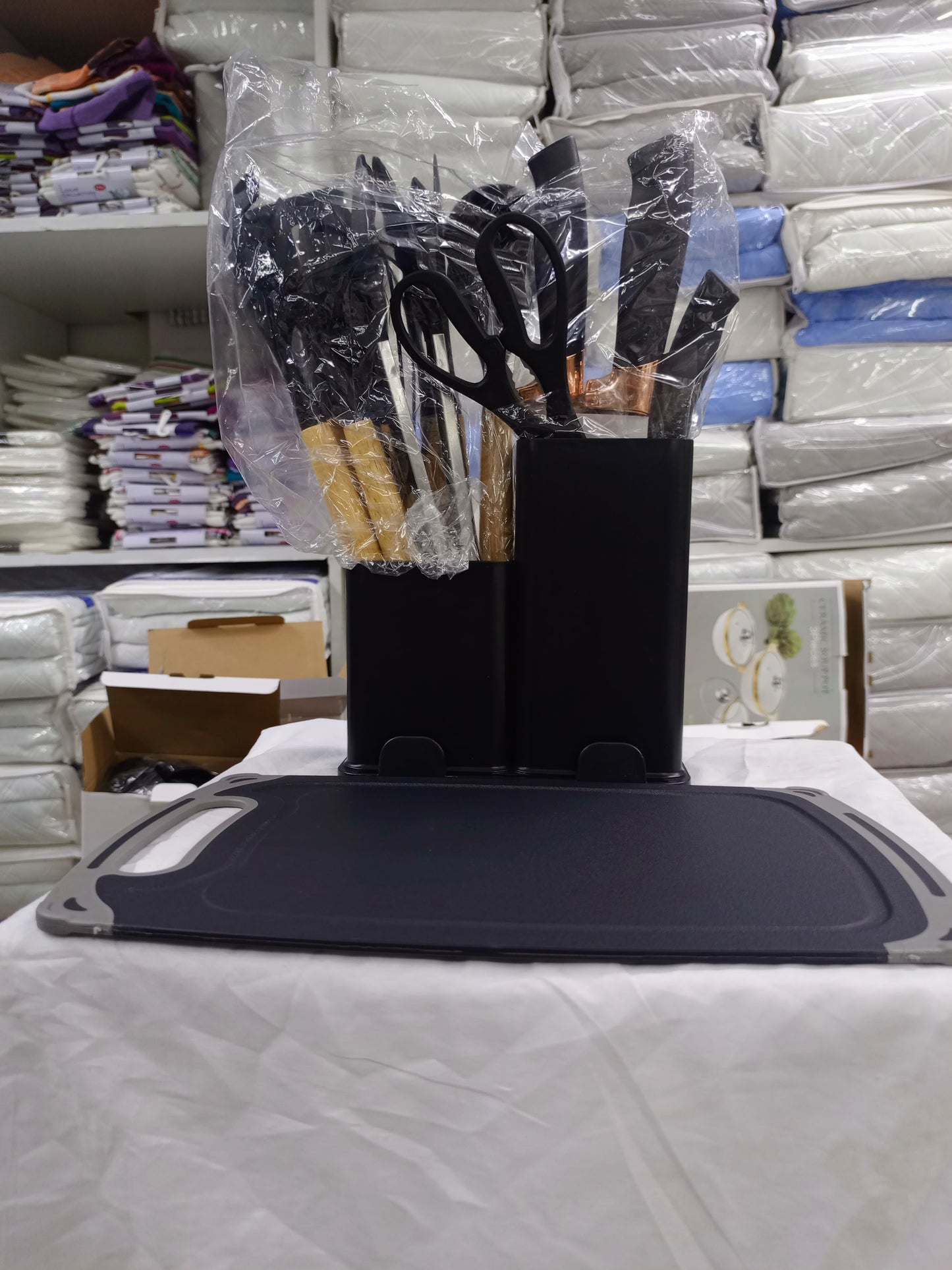 Silicone Kitchen Utensil Set with Wood Handles & Cutting Board