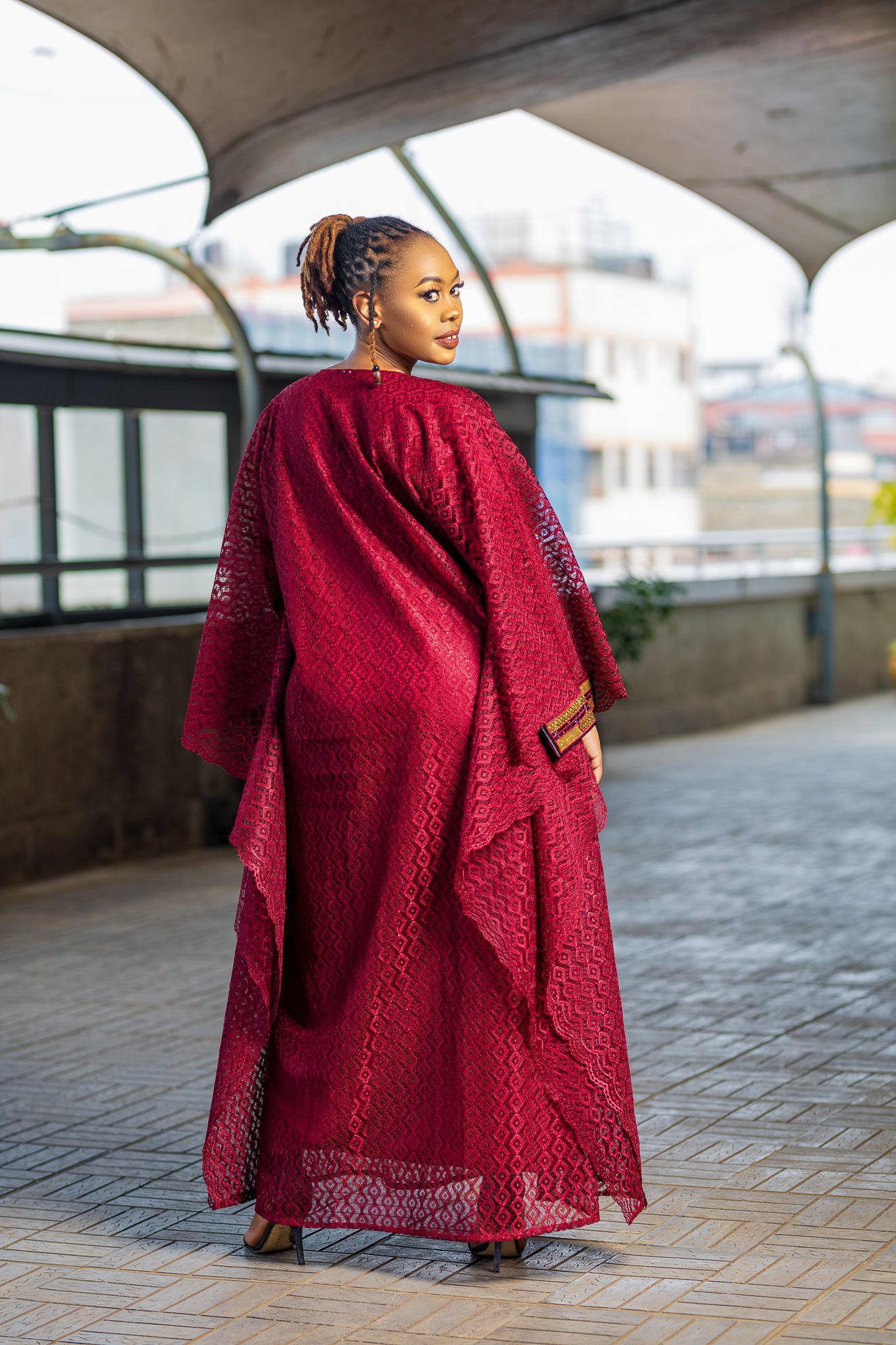 Sheba Majestic  Maxi Dress - Maroon