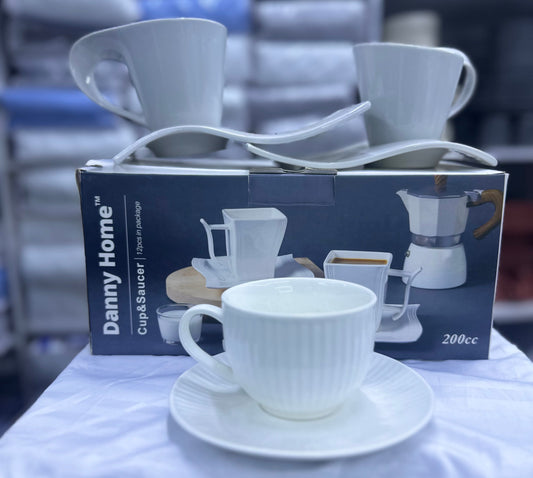 Danny Home 12-Piece Square Cup & Saucer Set
