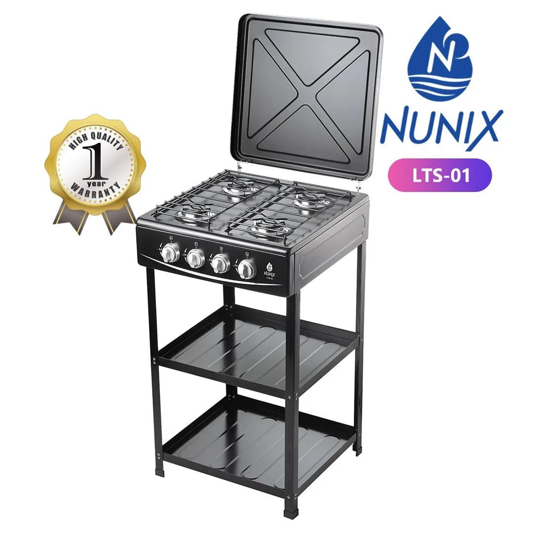 Nunix Cooker 4-Gas Cooker Plus Shelves.