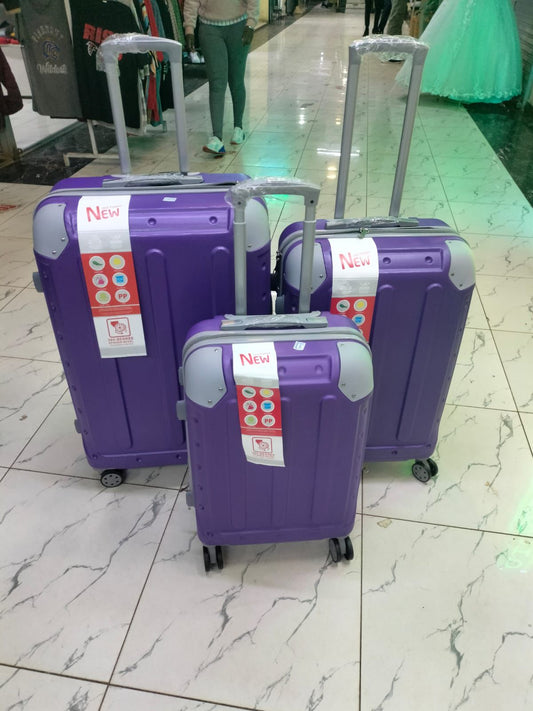 Suitcase 3pc Set (Rubber) - Purple