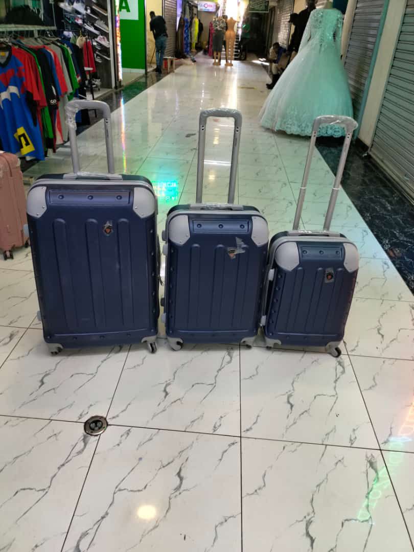 Suitcase 3pc Set (Rubber) - Dark Blue