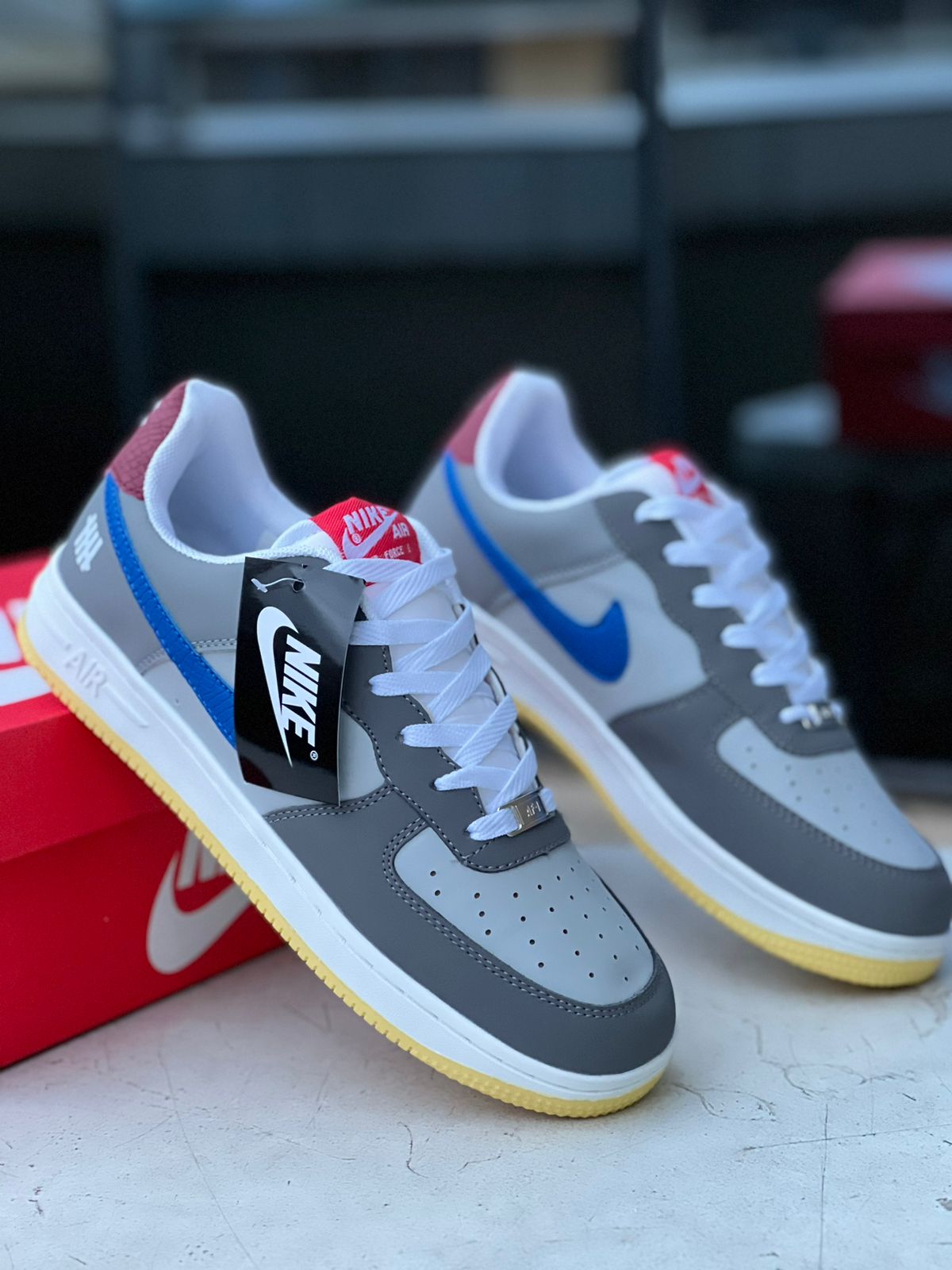 NIke AirForce 1 ‘On It'  Sneakers - Grey Blue