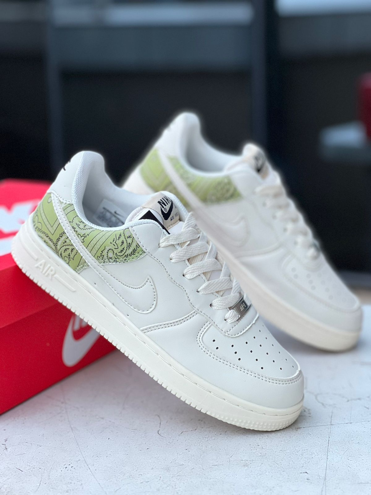 NIke AirForce 1 ‘Big Bang'  Sneakers - Cream Green Camo