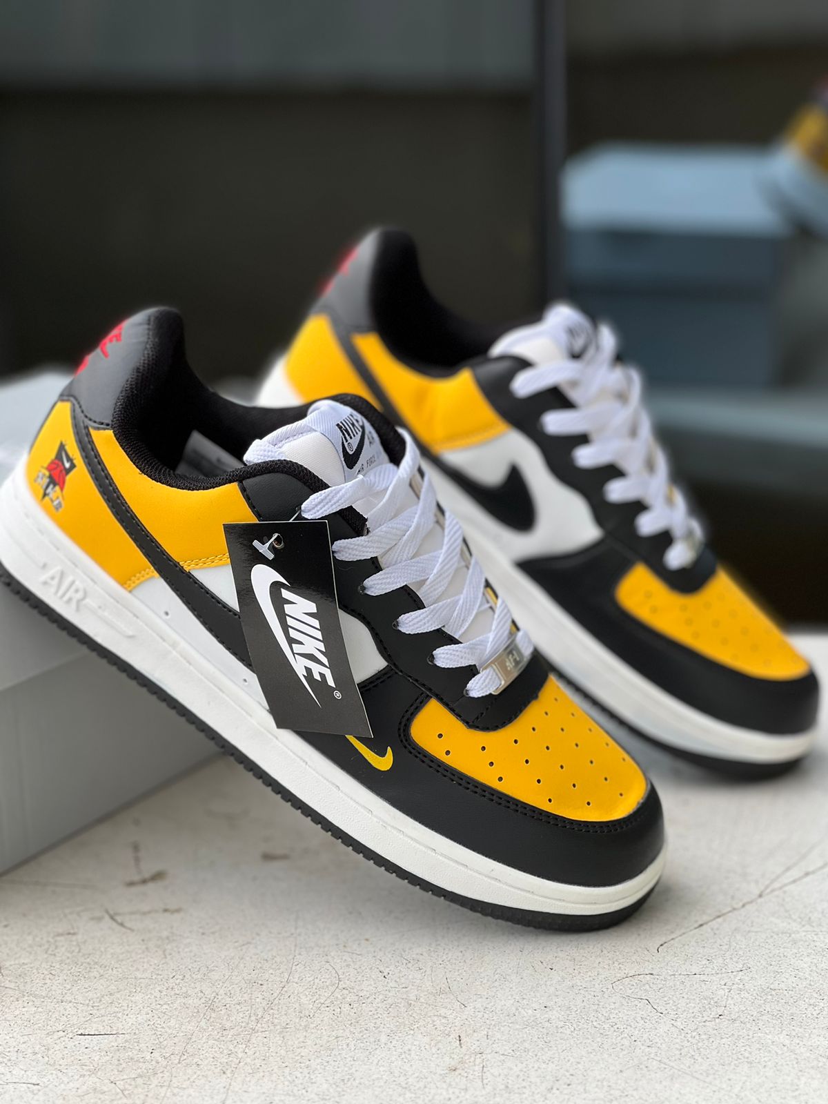 NIke AirForce 1 ‘Jersey Mesh'  Sneakers - Black Yellow