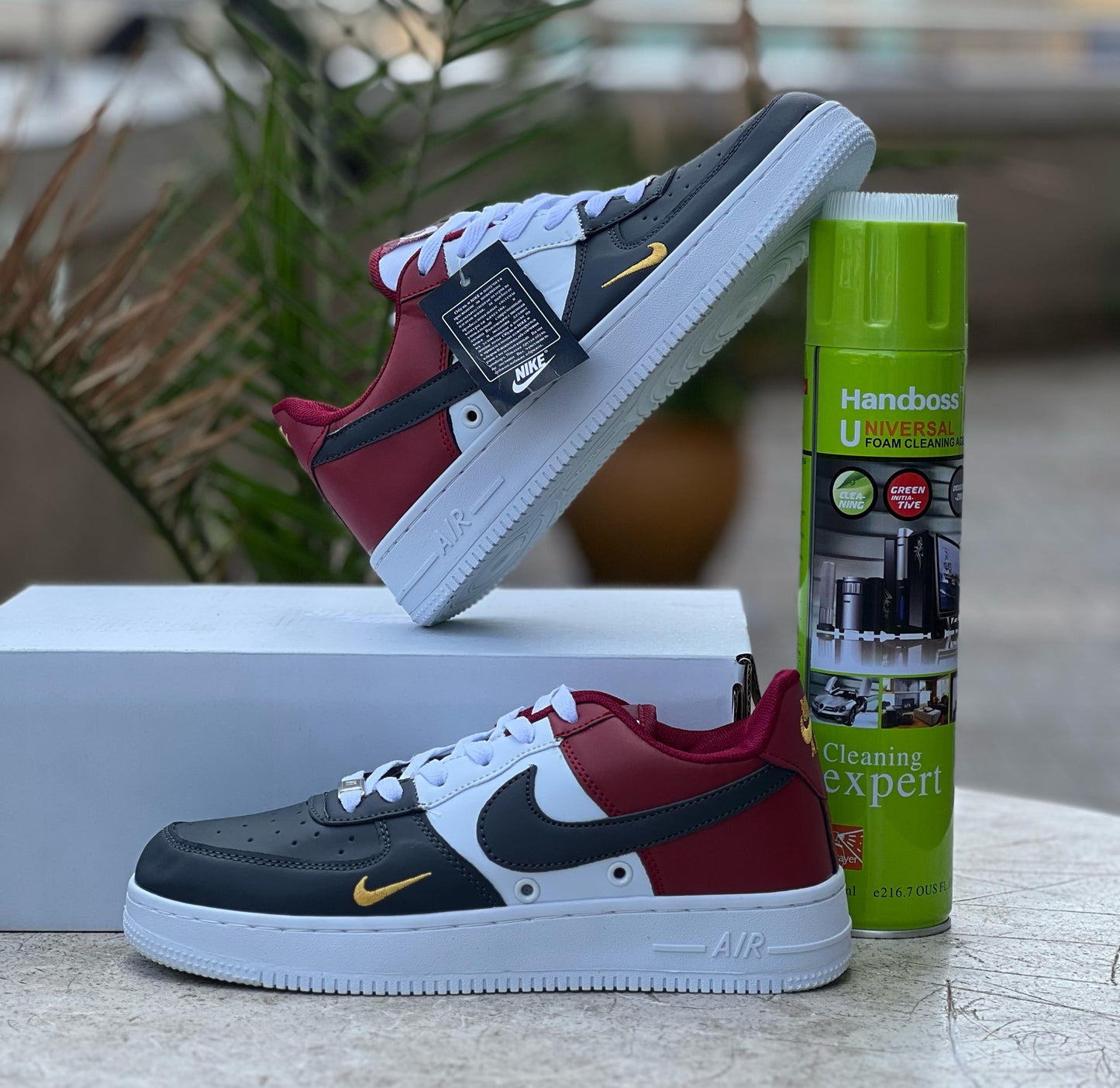 Nike Air Force 1 "Burgundy, Grey & White" Sneakers