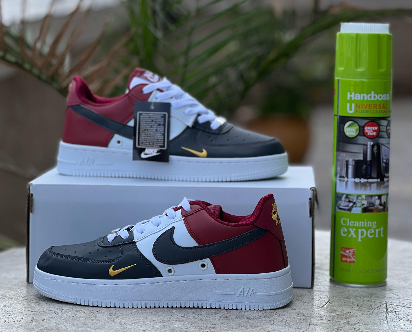 Nike Air Force 1 "Burgundy, Grey & White" Sneakers