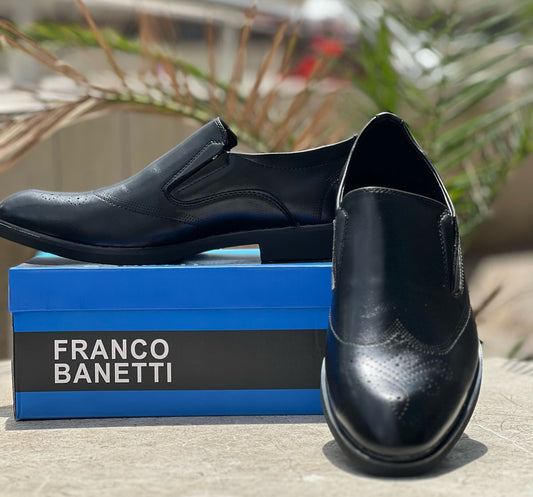 Franco Banetti Classic Leather Slip-On Dress Shoes
