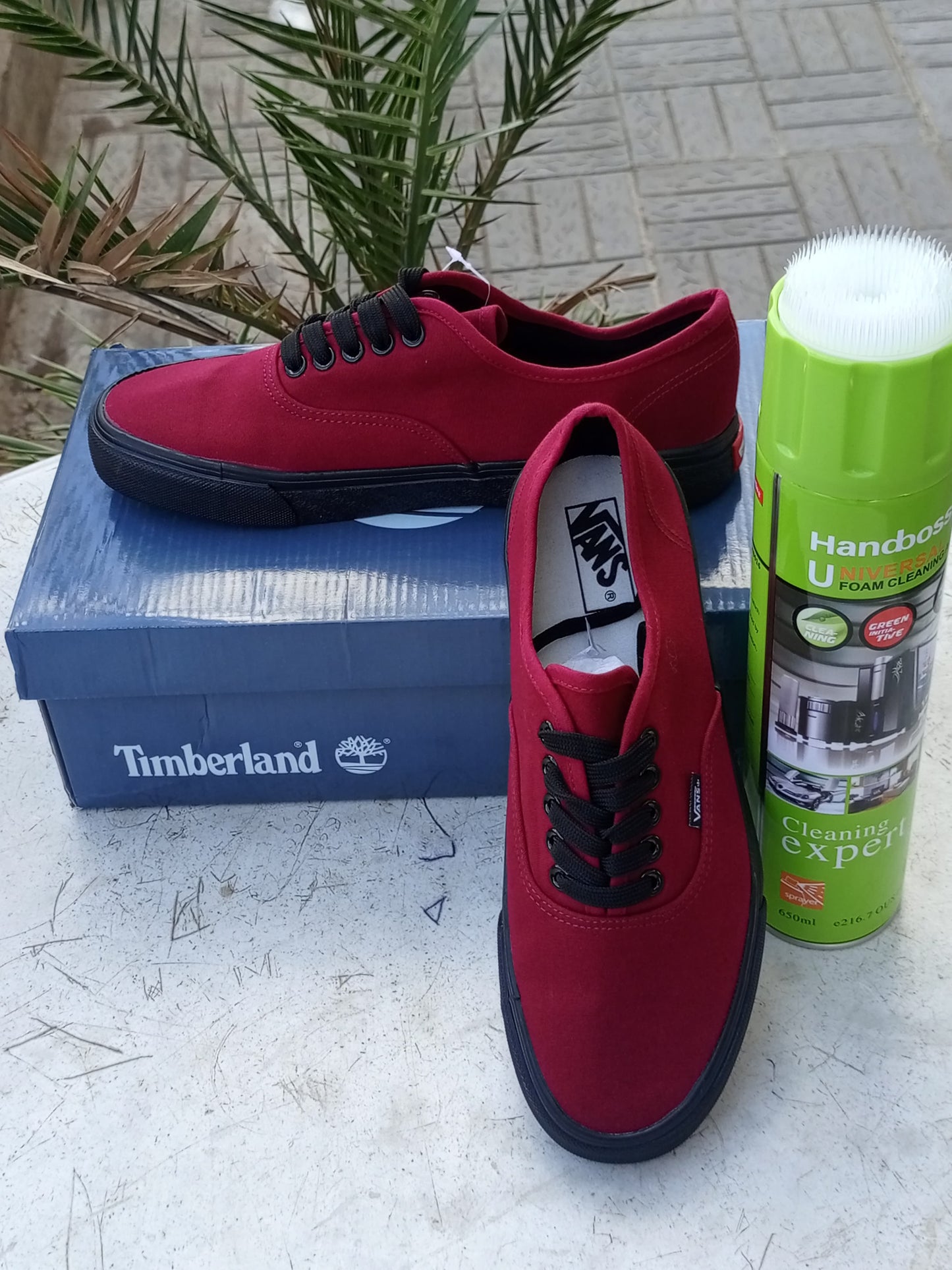 Off the Wall Vans- Maroon on Black