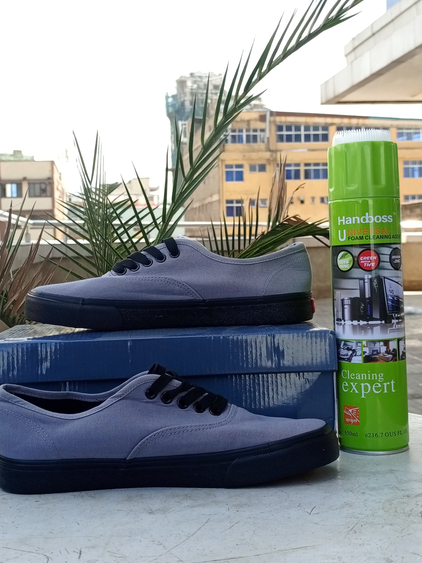 Off the Wall Vans - Grey & Black