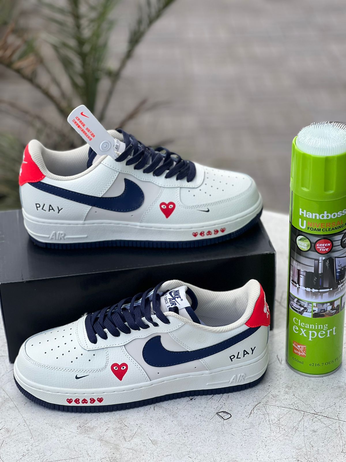 Nike Air Force 1 Low - White & Navy Comme des Garçons PLAY