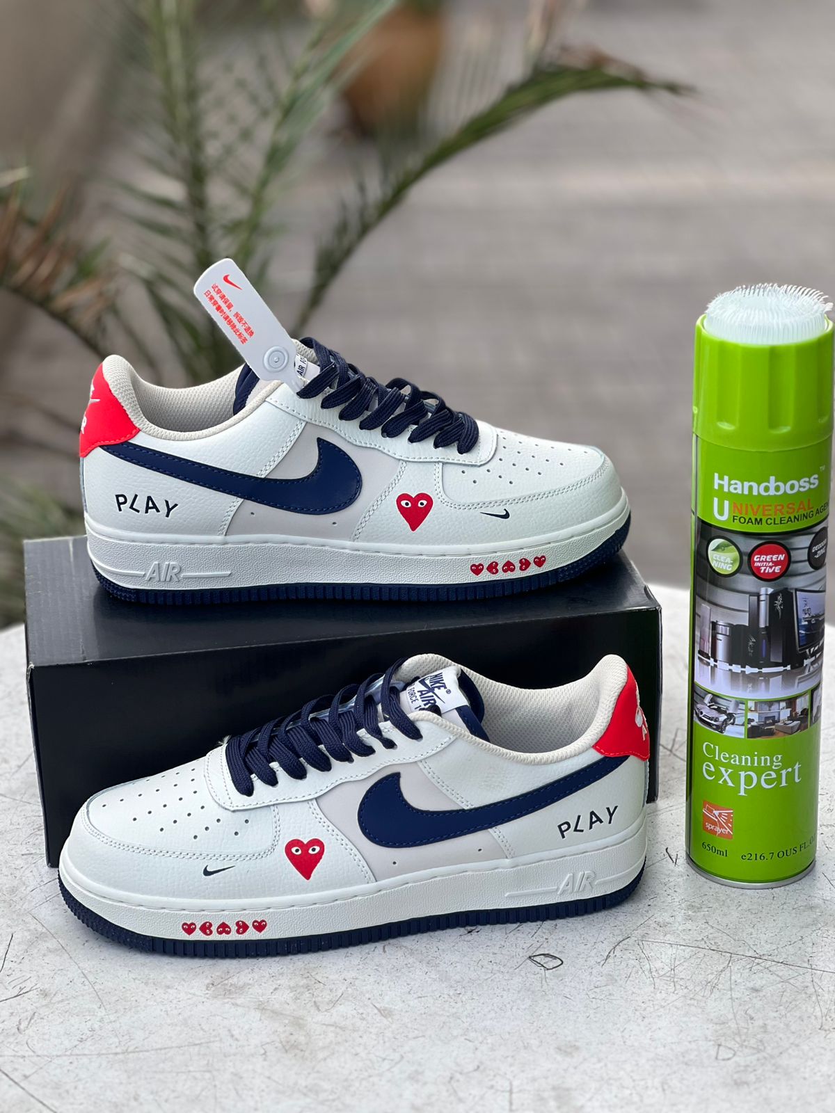 Nike Air Force 1 Low - White & Navy Comme des Garçons PLAY