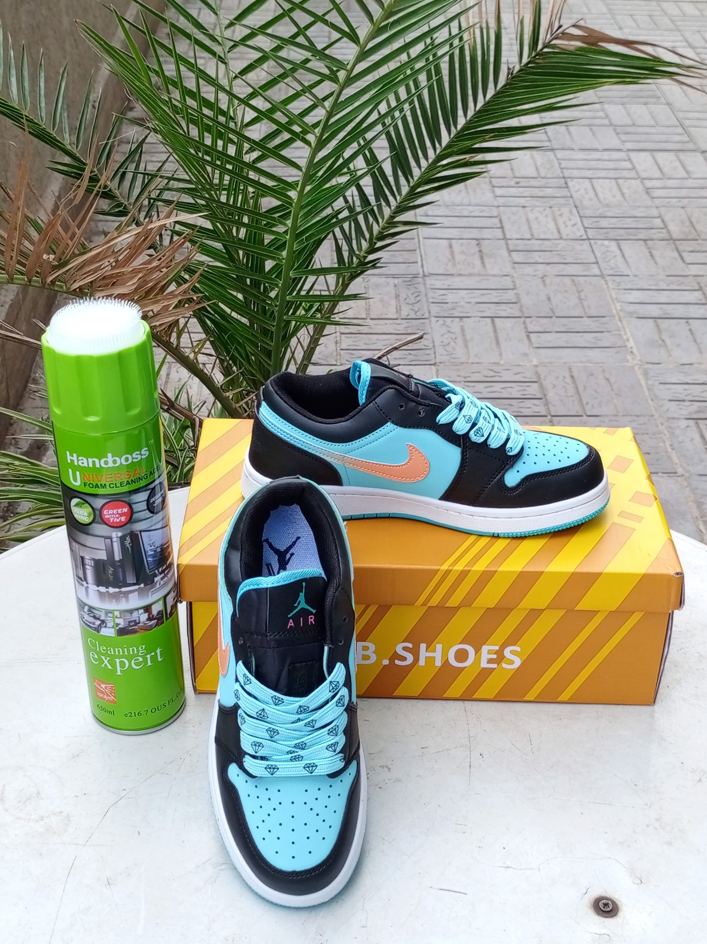 Air Jordan 1 Low Sneakers - Black, Teal & Coral