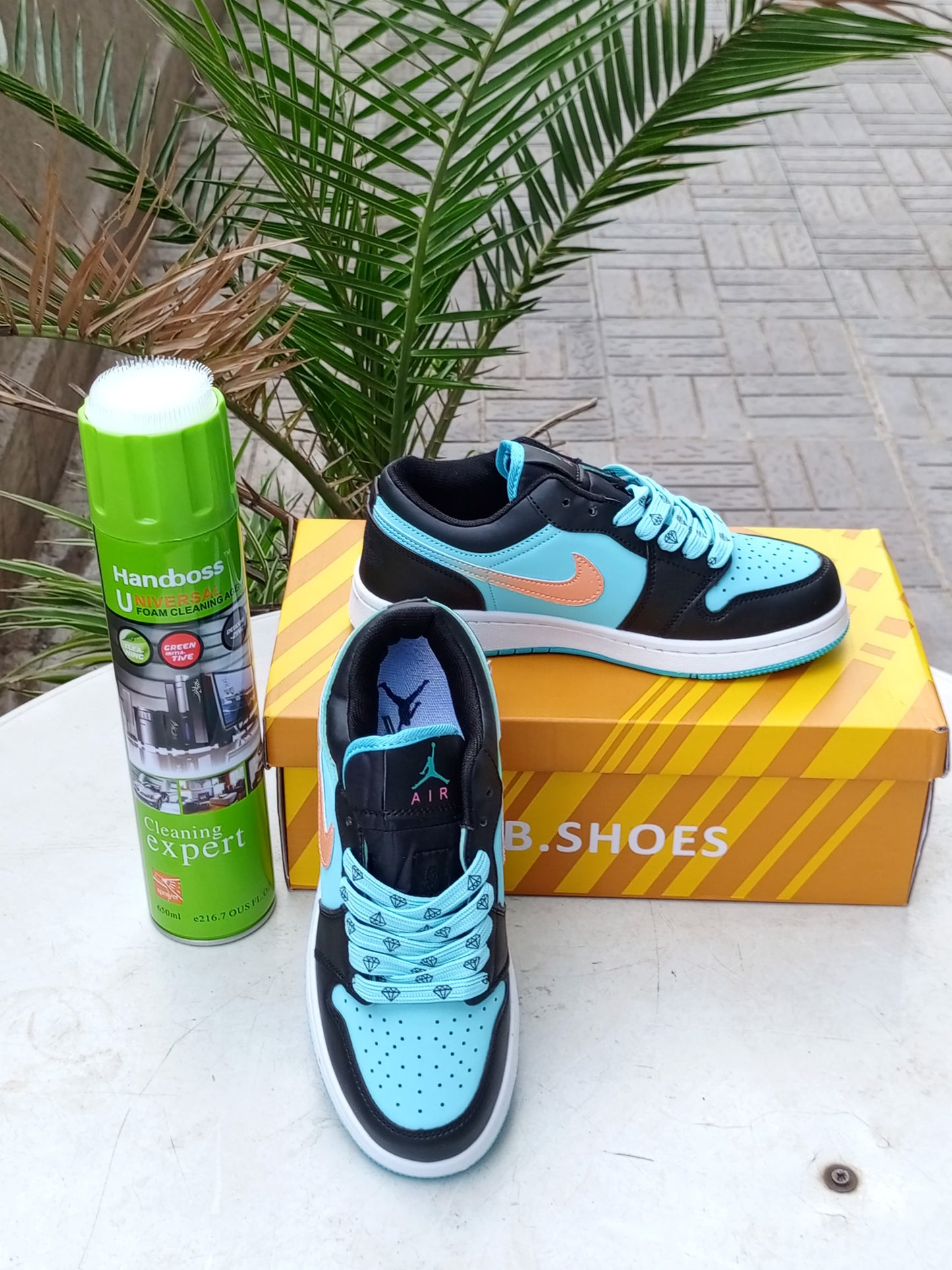 Air Jordan 1 Low Sneakers - Black, Teal & Coral