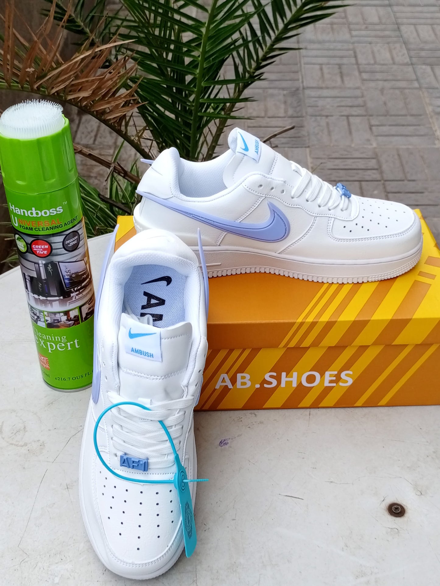 AMBUSH x Nike Air Force 1 Low Sneakers - White with Light Blue Accents